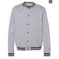 New Champion Mens Small Gray Snap Up PolyCotton Athletic Wear Bomber Jacket