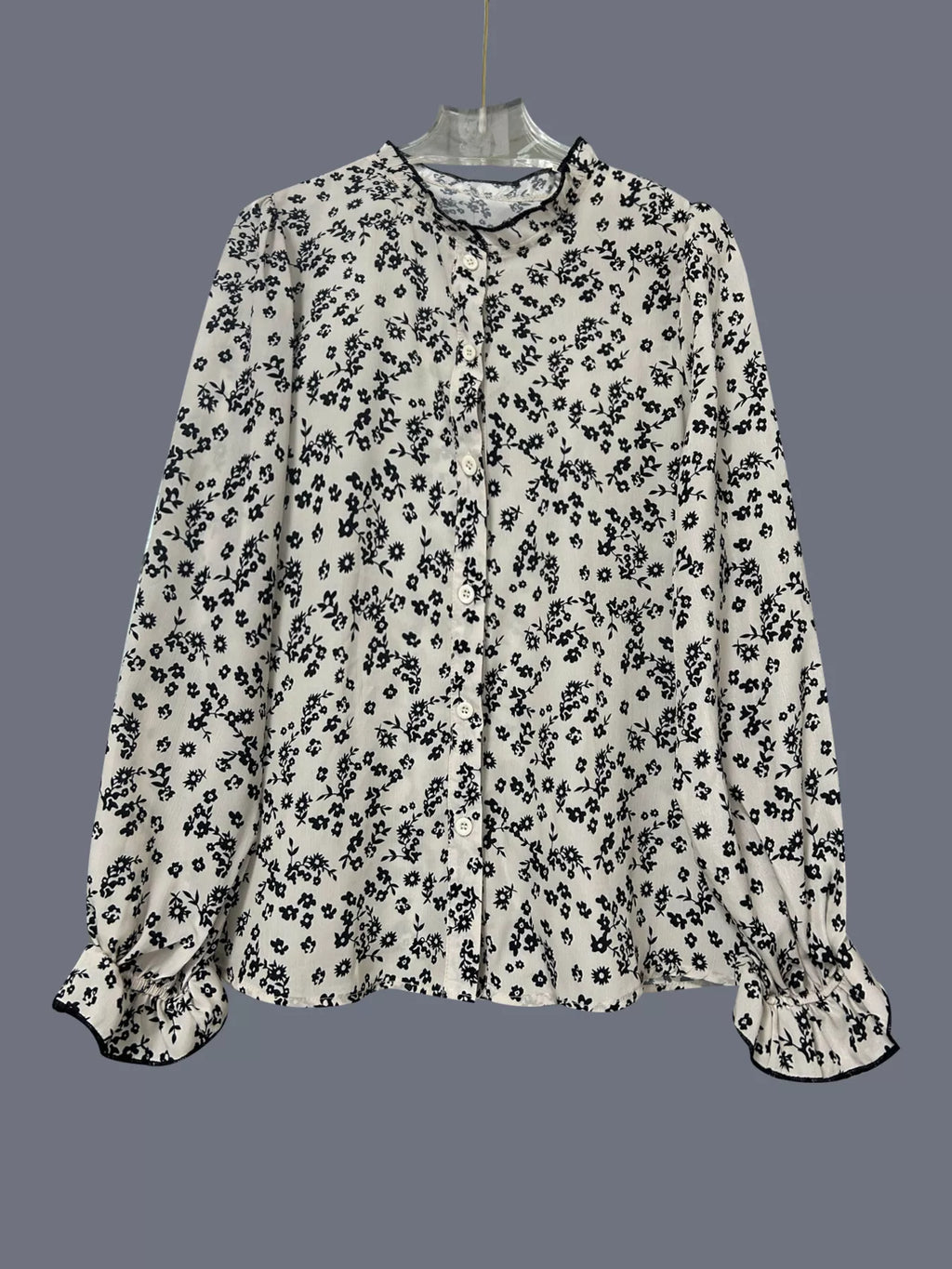 Floral Print Long Sleeve Button-Down Shirt