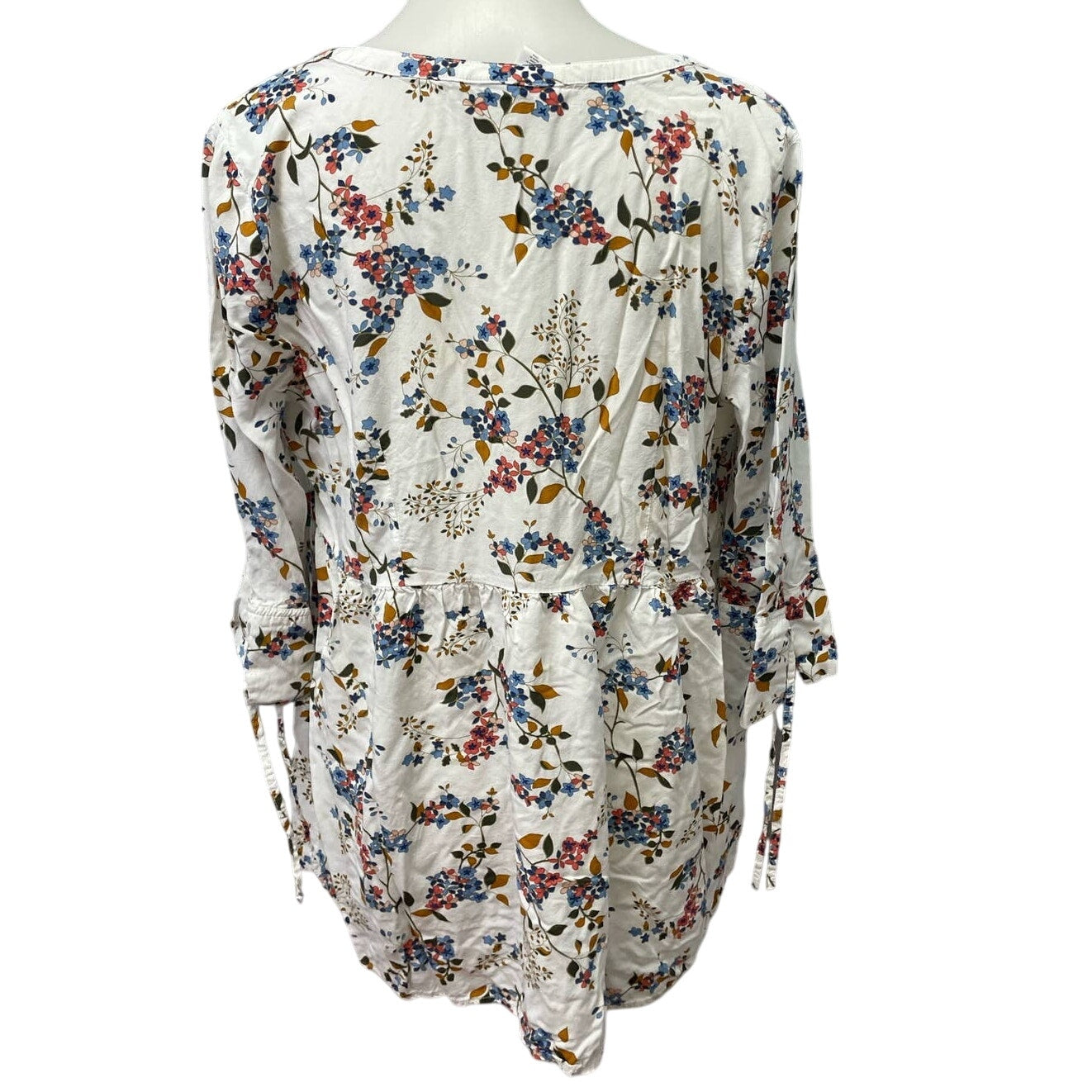 Motherhood Maternity Large 100% Rayon 3/4 Sleeve Flowy Floral Lightweight Blouse