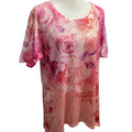 Concepts Womens XXL Short Sleeve Sequined Rose Flower Crew Neck Tee Shirt Blouse
