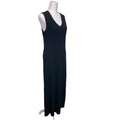 GAP Womens Medium Long Black Straight PolyRayon Sleeveless V Neck Maxi Dress