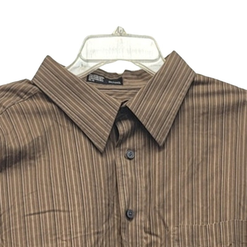 Haggar Mens 2XLT 100% Cotton Pin Stripe Long Sleeve Collared Button Up Shirt
