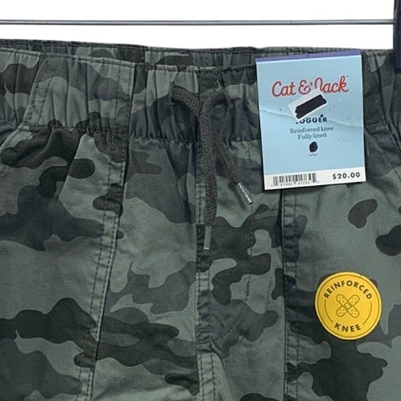 NWT New Cat & Jack Boys Size 14 Reinforced Knee Fully Lined Camo Jogger Pants