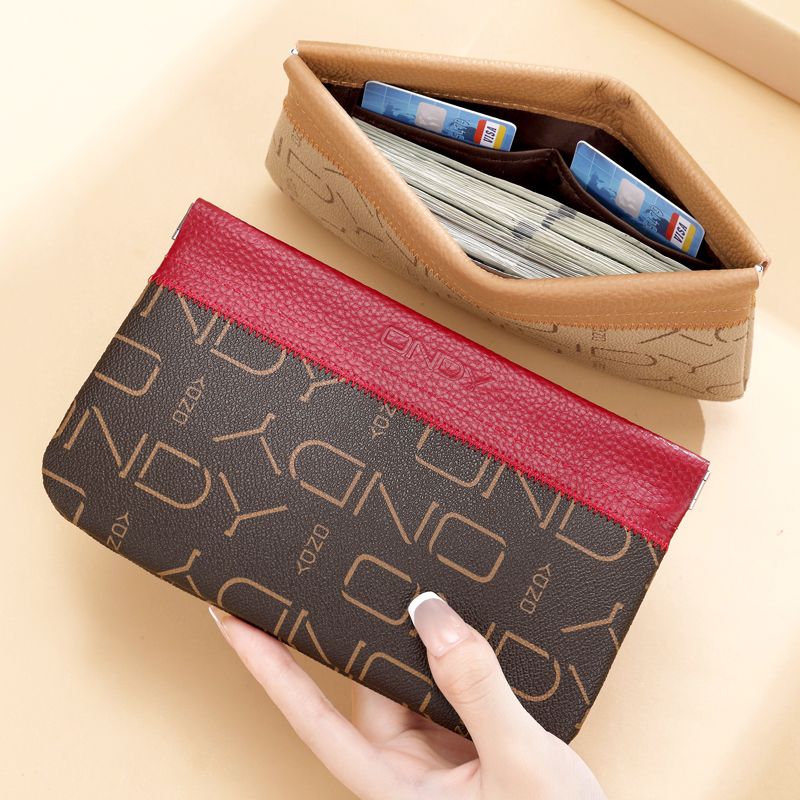 Women's Ultra-Thin Long Wallet - PVC Leather Slim Bifold Card Holder Organizer