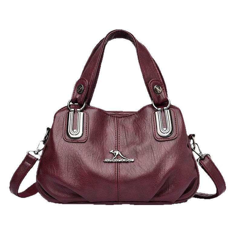 Women's Soft PU Leather Bucket Handbag – Retro European Style