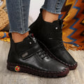 Women's Lace Up Platform Ankle Boots – Flat Platform PU Leather Booties