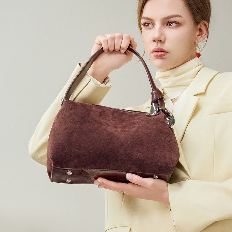 Women's Large Capacity Genuine Leather Tote Bag - Commuter Shoulder Bag with Multiple Compartments