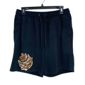 Upcycled Hand Printed Womens Medium Rustic Pinecone Drawstring Waist Shorts
