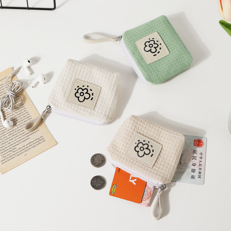 Waffle Texture Wristlet Bag – Minimalist Cotton Wristlet Pouch | Sarah Express
