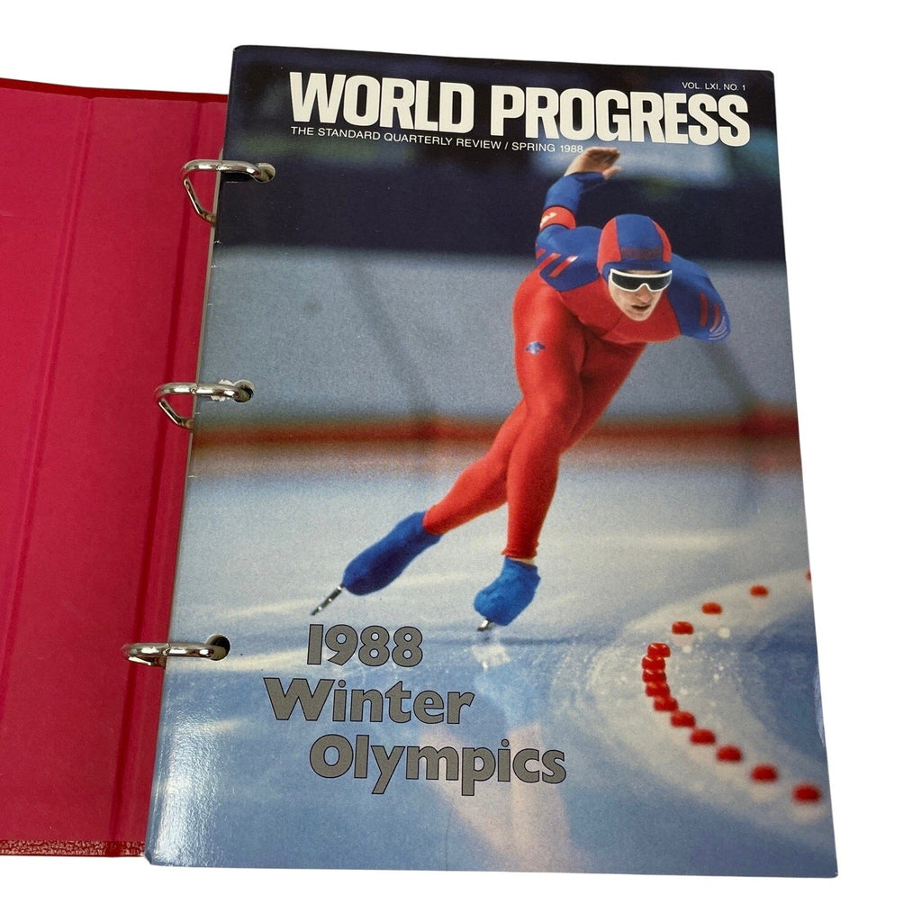 Vintage 1988 World Progress Yearbook Binder Bush Quayle Afghan War Collection
