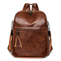 Classic Women's Vintage Backpack – PU Leather | Brown, Black, Pink