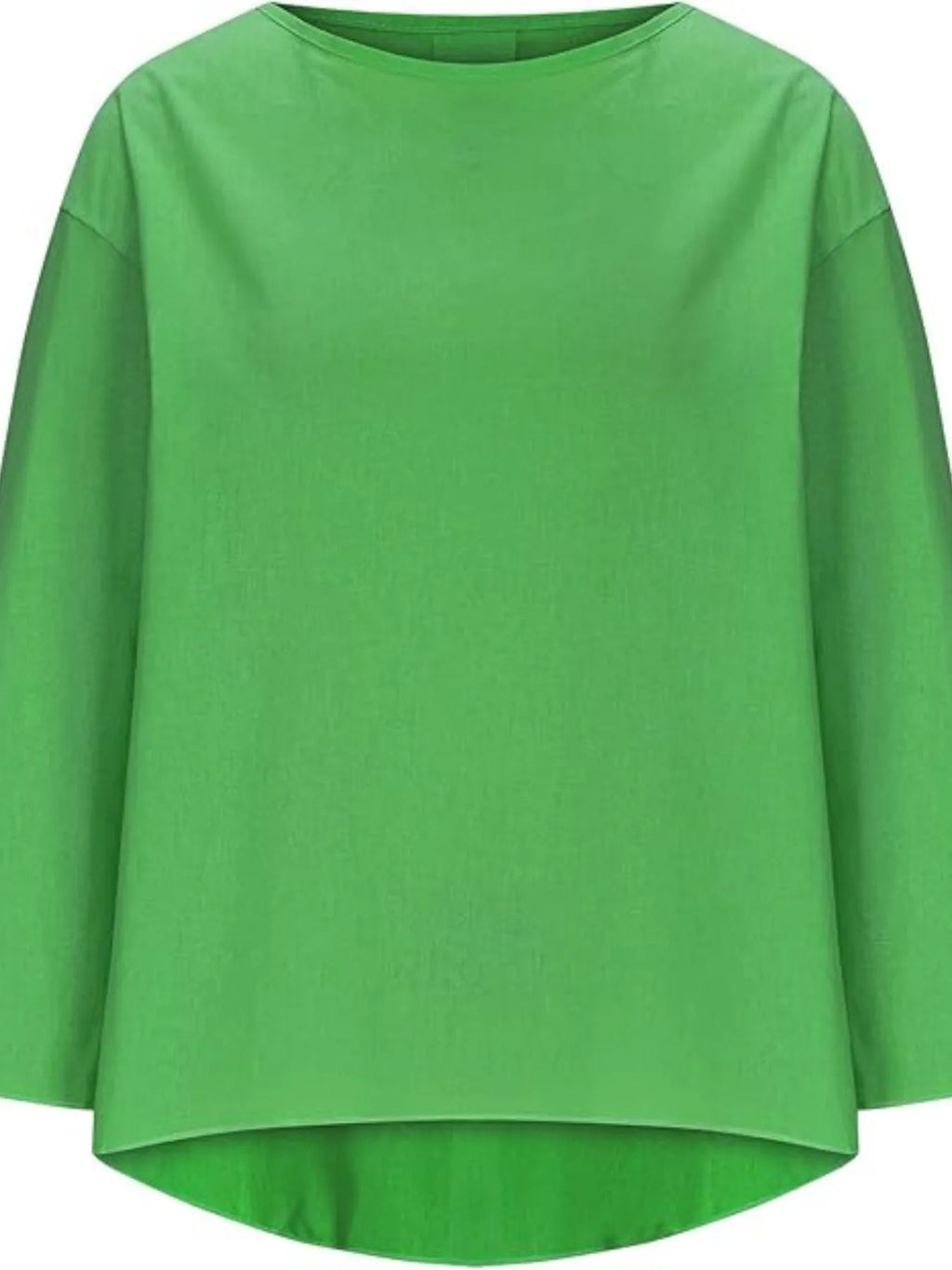 Full Size Round Neck Relaxed Fit Blouse Plus Size