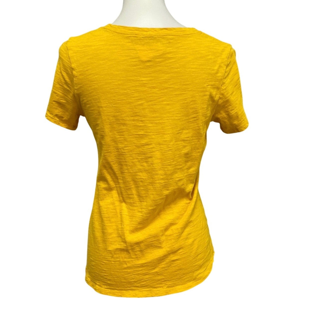 Hand Printed Upcycled Womens Small Dragonfly 100% Cotton Crew Neck Short Slv Tee