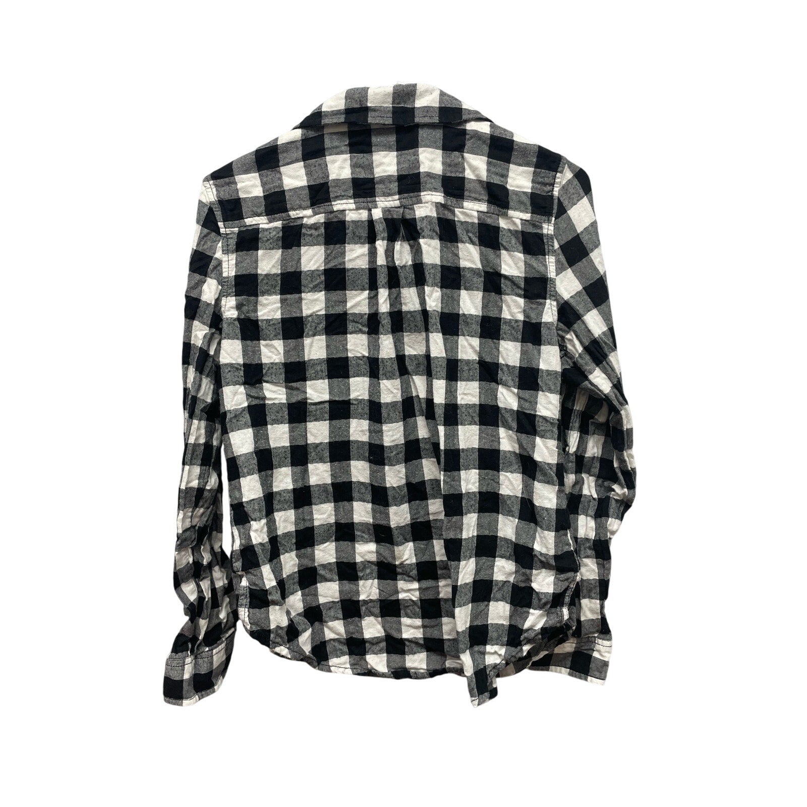 St John's Bay Womens Medium 100% Cotton Long Sleeve Plaid Button Up Shirt
