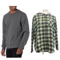 New Champion Unisex Small Gray Pullover Sweatshirt w Bonus Plaid Flannel Hoodie