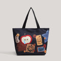 High-Capacity Printed Canvas Tote Bag