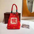 Women's Knitted Tote Bag - Large Capacity Magnetic Closure Bucket Bag