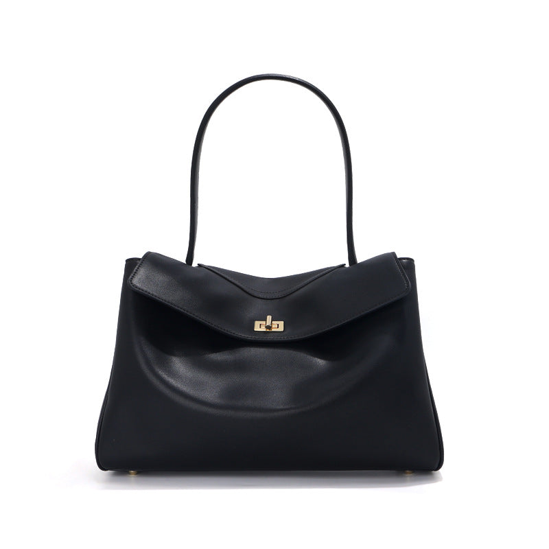 Women's Genuine Leather Tote Bag – Full-Grain Cowhide Structured Handbag