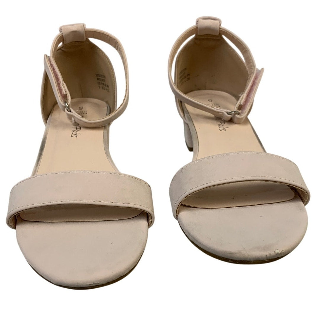 Dream Pairs Girls Size 5 Beige Tan 5" Heel Open Round Toe Ankle Strap Shoes