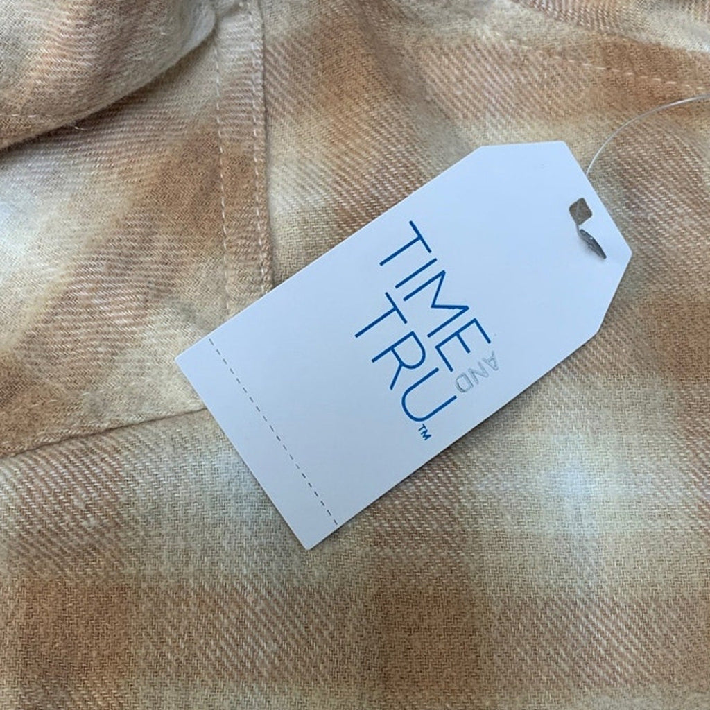 New Hand Printed Womens Small Black Lab Dog Long Sleeve Plaid Flannel Hoodie