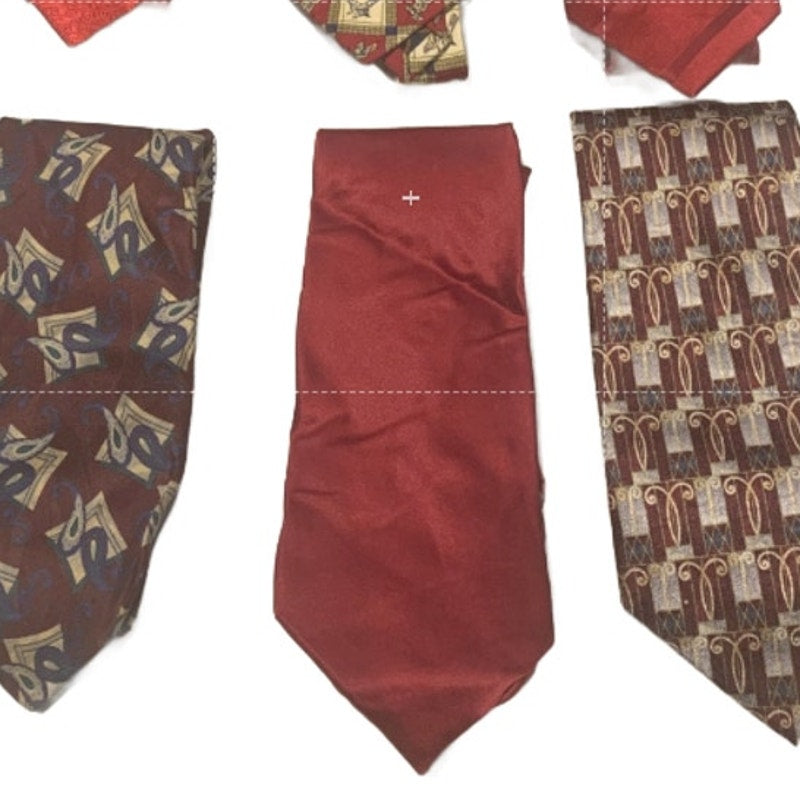 Lot of 6 Gold Red Silver Solid Geometric Vintage and Newer Mens Neck Ties