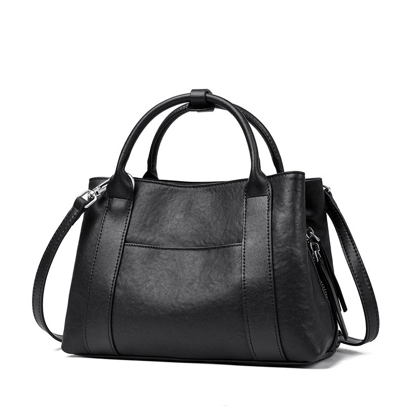Women's Genuine Leather Crossbody Bag – Classic Minimalist Daily Commute Shoulder Bag