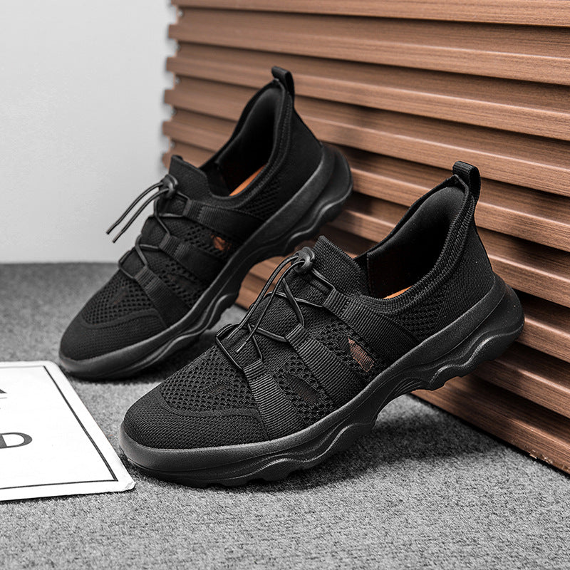 Men's Mesh Breathable Sneakers – Lightweight Color-Block Low-Top Athletic Shoes