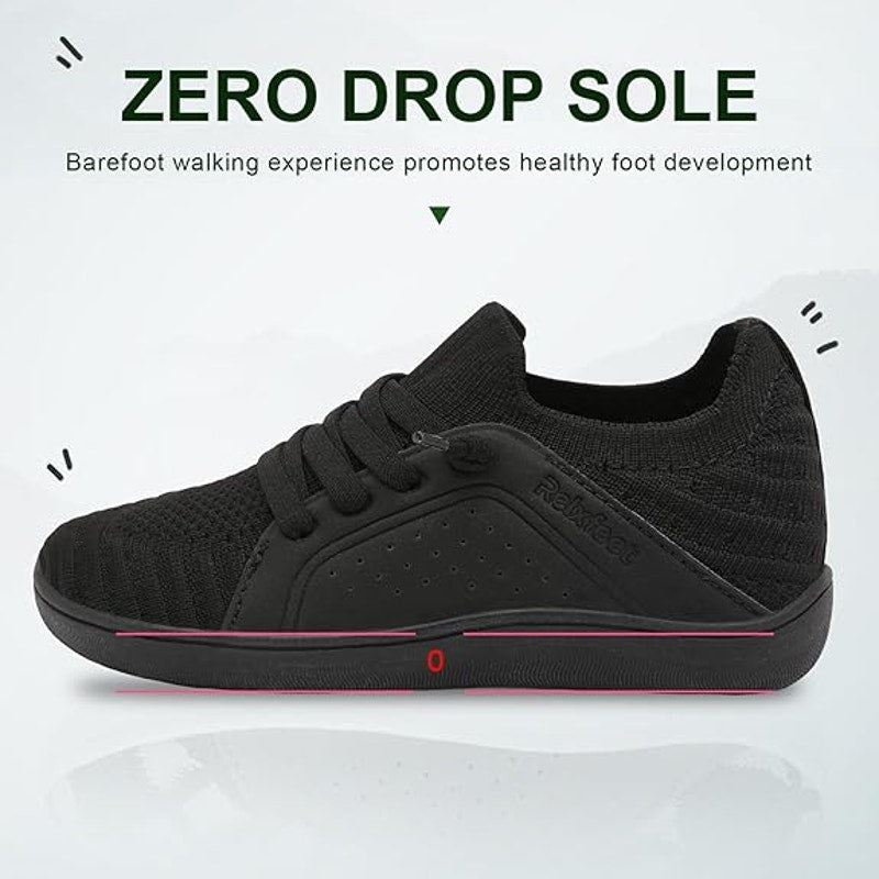Relxfeet Toddler Boys Size 5 Black Sneakers Slip On Lace Up Round Toe Shoes