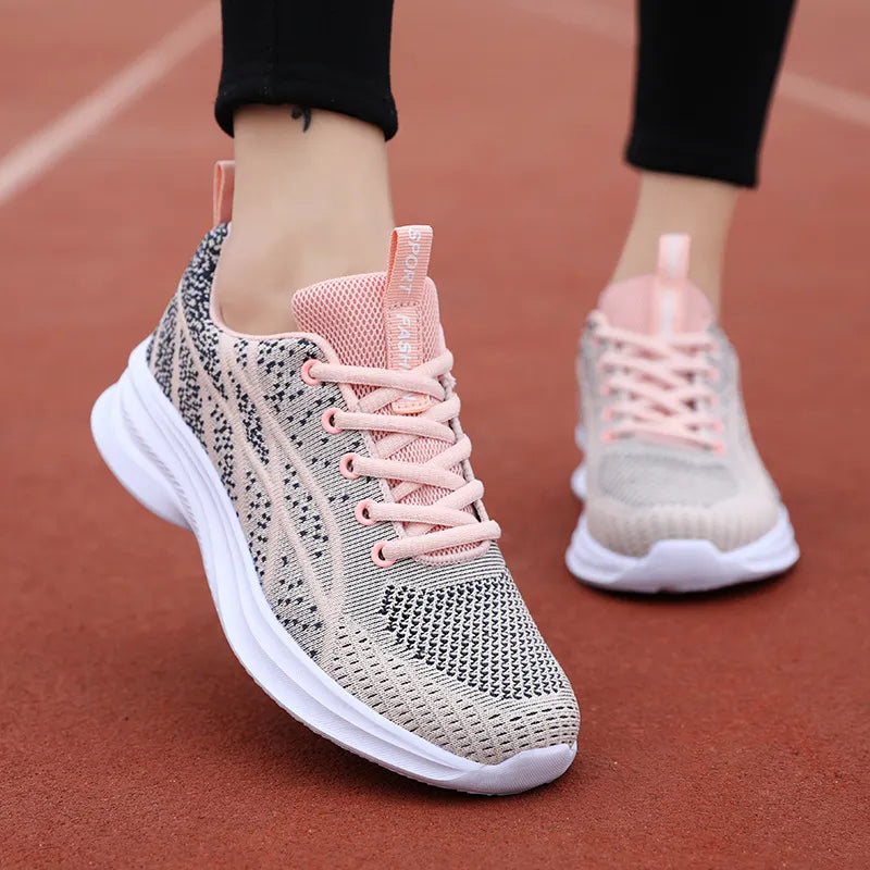 Breathable Mesh Lace Up Athletic