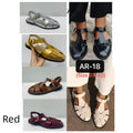 Women's Buckle Strap Mid-Heel Sandals | Round Toe Faux Leather Multi-Color