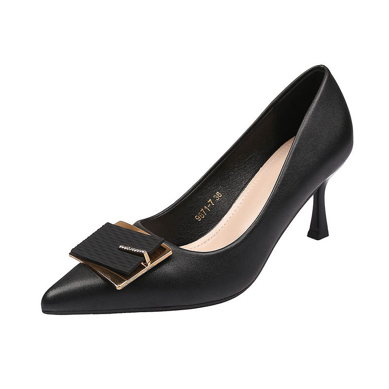 Women's Stiletto Heels | Rhinestone Pointed-Toe PU Leather Pumps