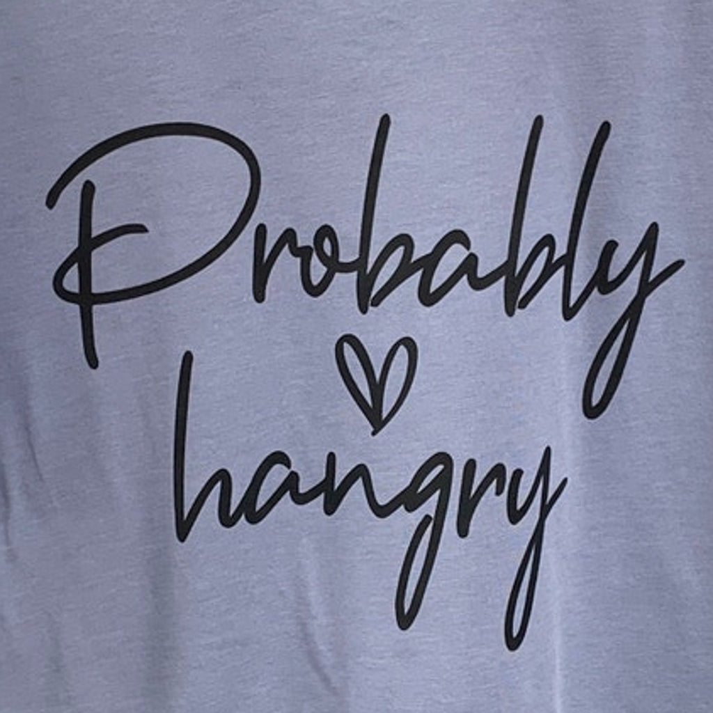New Hand Printed Womens Small Probably Hangry Heart Short Sleeve Tee Shirt