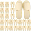 New 24 Pairs Women Men One Size Tan Slip On Spa Disposable Open Toe Slippers