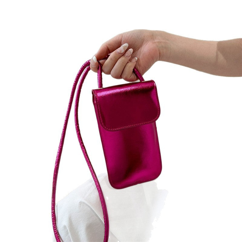 Women's Korean Lacquered Shoulder Bag - Minimalist PU Leather Crossbody Purse