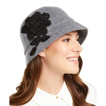 August Hat Company August Hats Wool Blend Applique Melton Cloche Hat