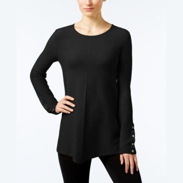 Alfani Ribbed Snap-Detail Sweater