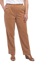 Womens Pull On Fine Wale Corduroy Pants with soft-covered elastic waist