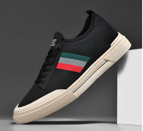 Men's Breathable Mesh Casual Sneakers – Round Toe, Lightweight Comfort Shoes