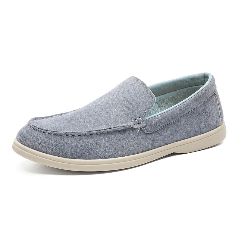 Men's Casual Slip-On Loafers - Premium Leather Patchwork Shoes in Extended Sizes