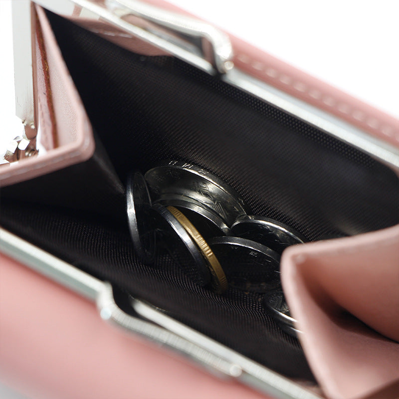 Three-Fold Wallet with Hollowed-Out Heart Design