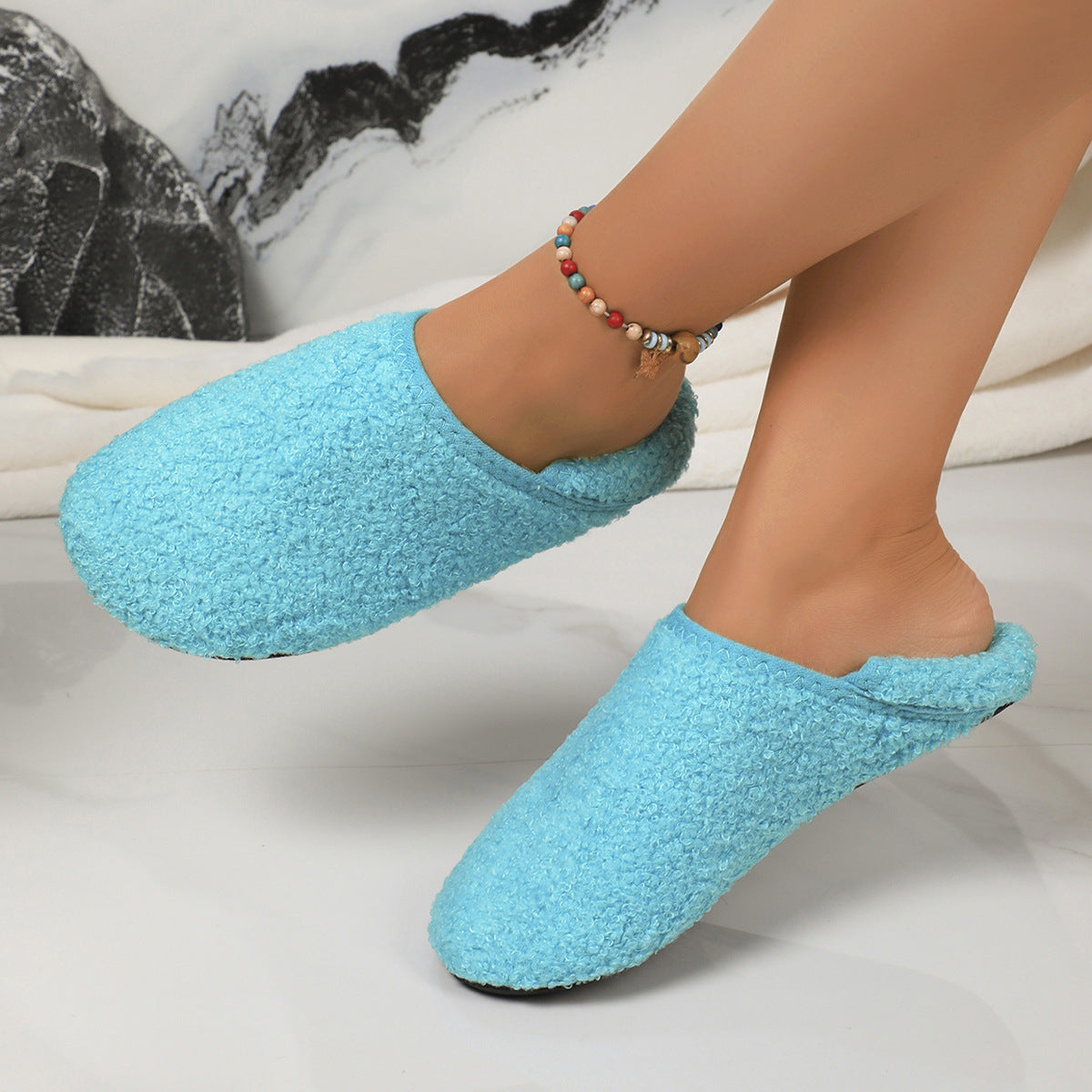 Fleece-Lined Warm Slippers