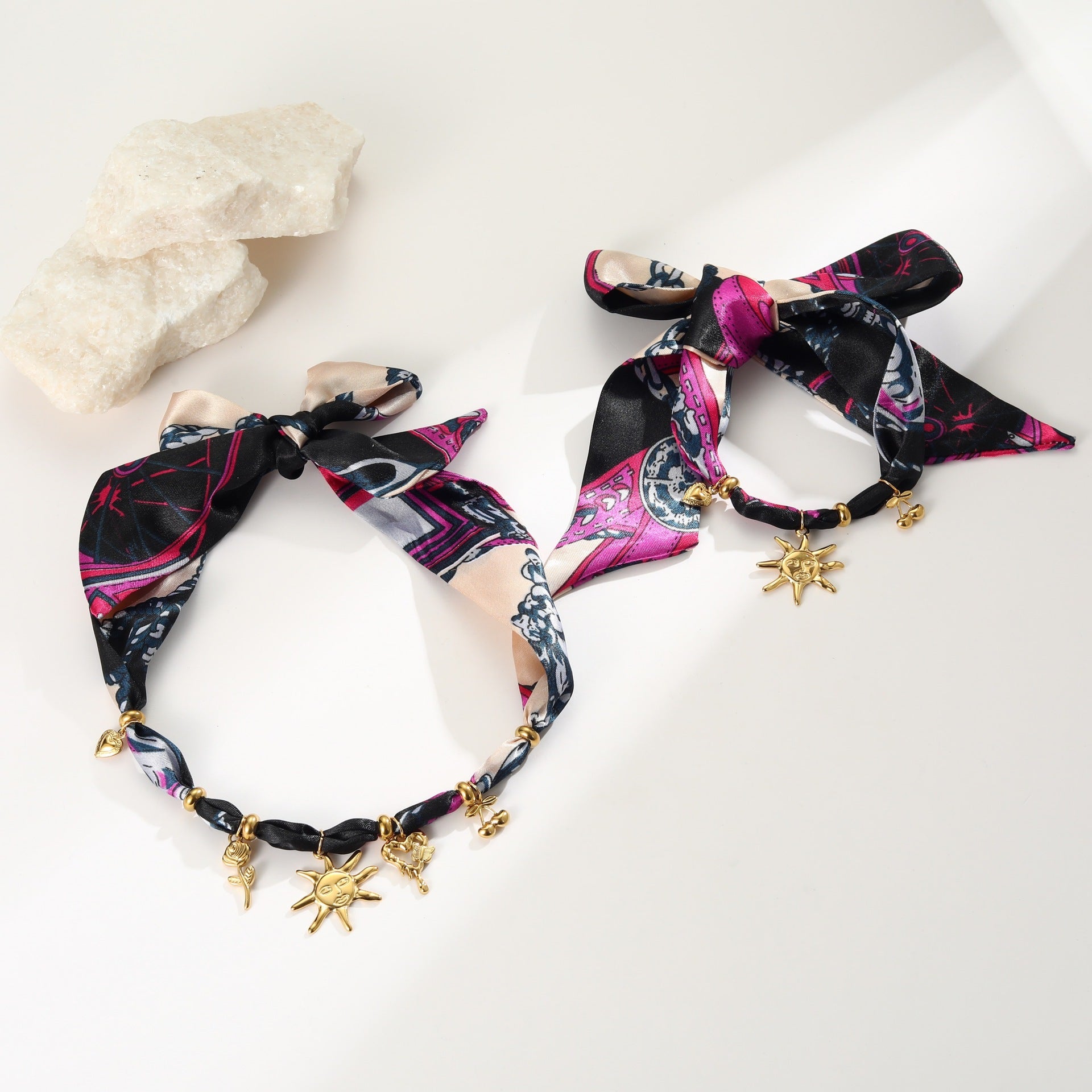 Autumn And Winter Scarf Series Sun Pendant Necklace High Sense