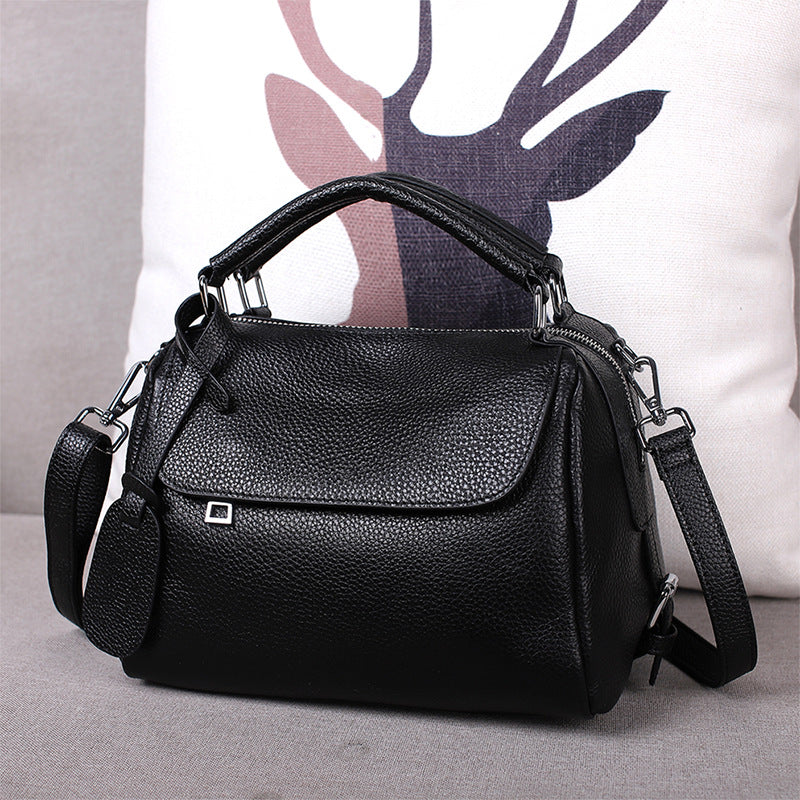 Vintage Full-Grain Cowhide Crossbody Bag | Retro Leather Shoulder Bag for Women