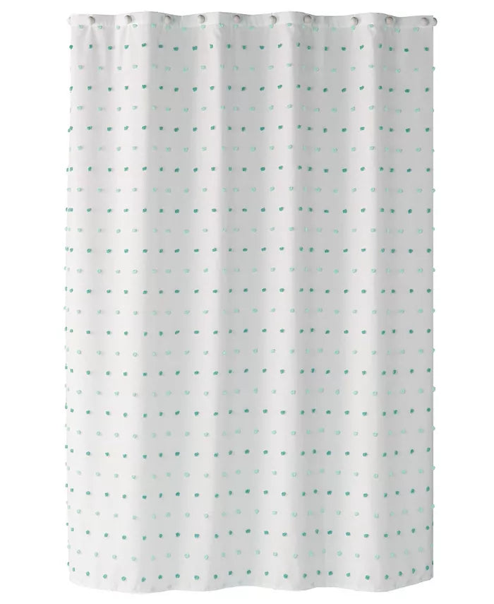 Saturday Knight Neutral Nuances Colorful Dots Shower Curtain, One Size, Blue