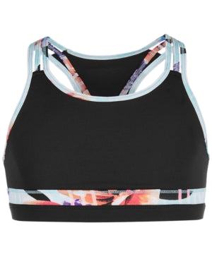 Ideology Big Girls Printed-Trim Sports Bra