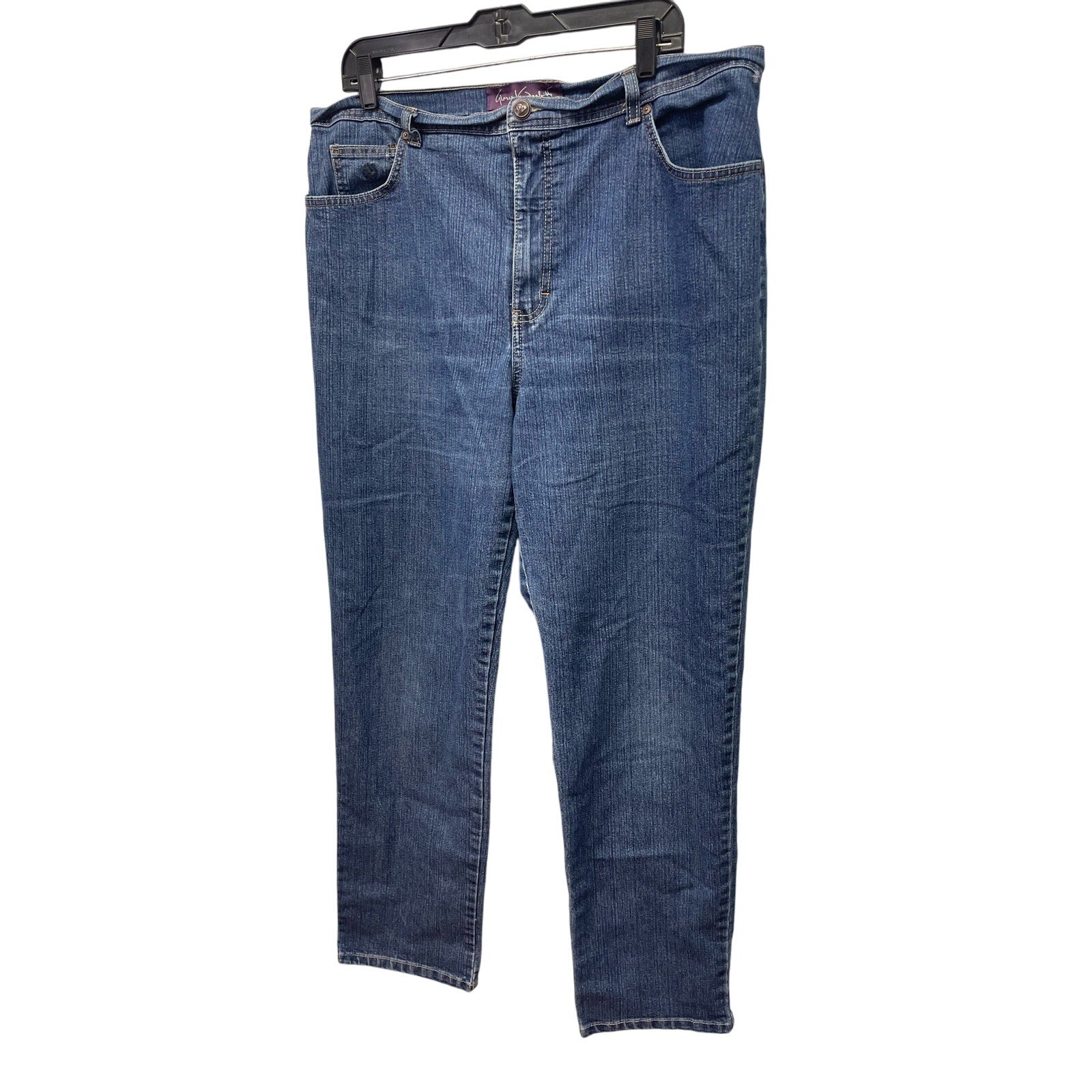 Gloria Vanderbilt 18 Long Stretch Cotton Tapered Leg Denim Blue Jeans 32 Inseam