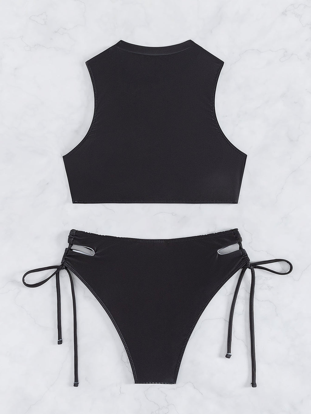 Bikini Sexy Swimsuit Women Split Bikini Black White Sports Swimsuit