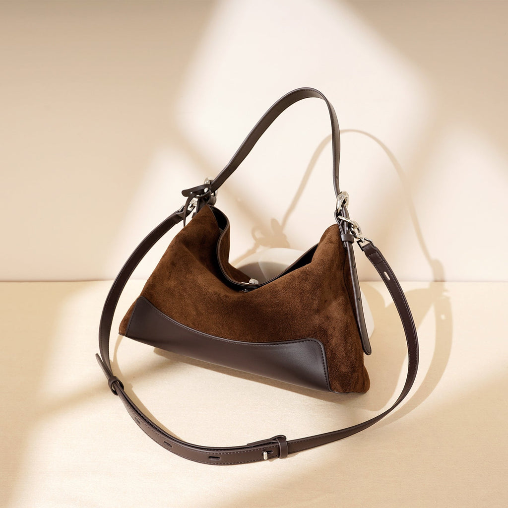 Women's Large Capacity Commuter Bag – Matte Cowhide Shoulder & Crossbody Handbag