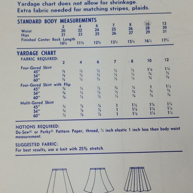 Vintage 1974 Stretch & Sew 867 Girls Gored Skirts Uncut Sewing Pattern