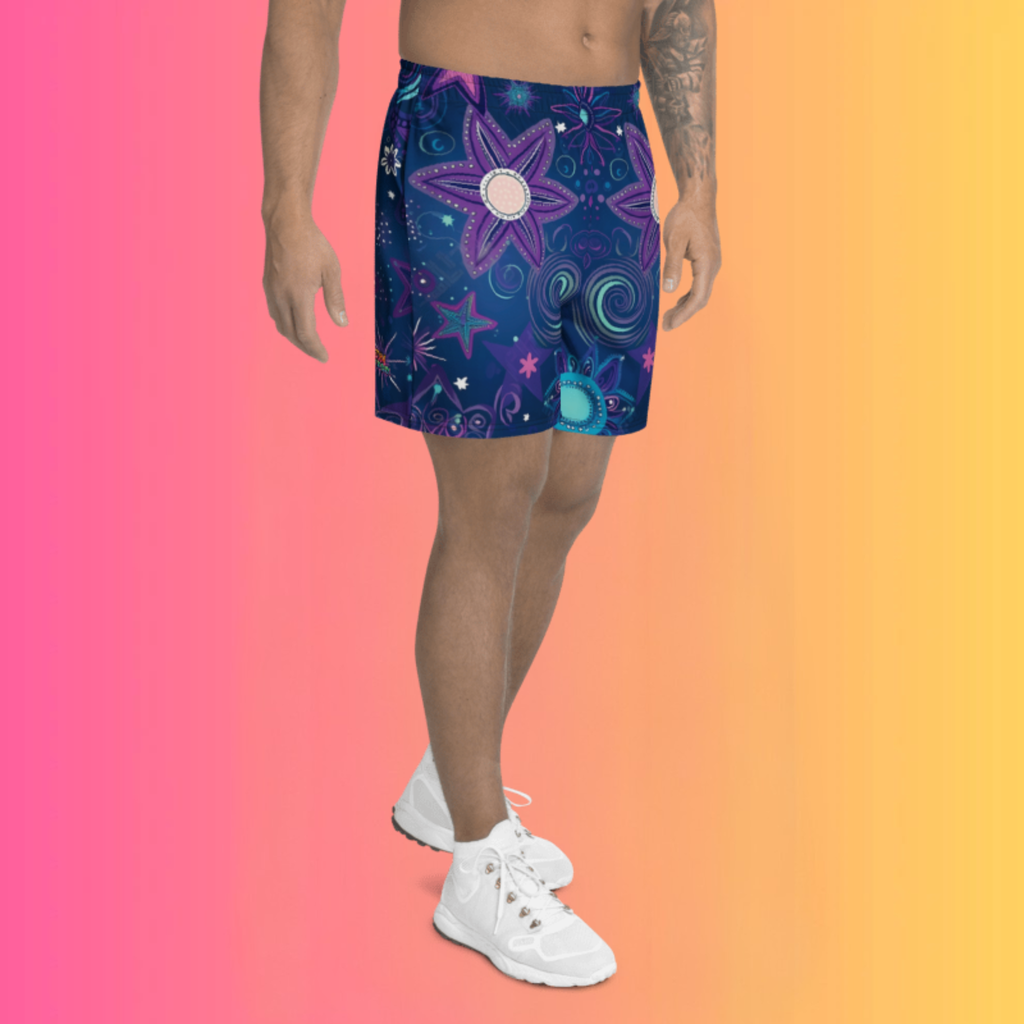 Space Unisex Athletic Long Shorts for EDM Rave Festivals